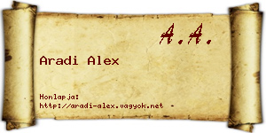 Aradi Alex névjegykártya